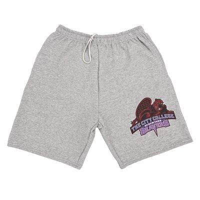 City College of New York Mens Sweat Shorts Primary Logo, Black, X-Large