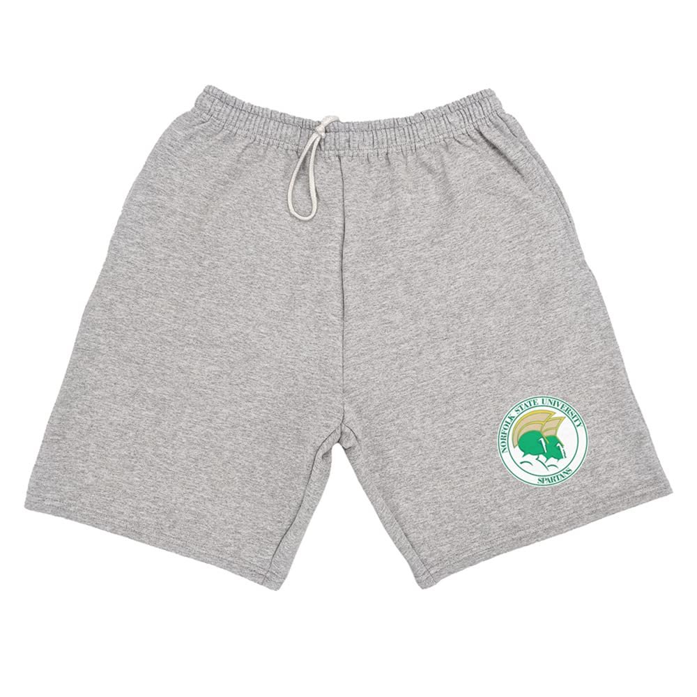 Campus Lab Norfolk State University Mens Sweat Shorts Primary Logo, Athletic Heather, Medium