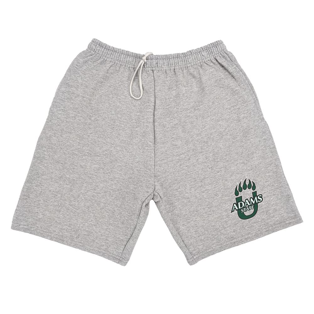 Adams State University Mens Sweat Shorts Primary Logo, Athletic Heather, Large