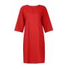 BAXLIMEK Cotton Linen Dresses for Women,2023 Spring Summer Casual Loose V Neck 3/4 Sleeve Midi Dress,Trendy Elegant Plain Boho Beach Dress Hawaiian Vacation Resort Outfits(E-Red,2XL) view 3