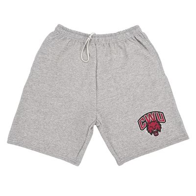Campus Lab Central Washington University Mens Sweat Shorts Primary Logo, Athletic Heather, Large