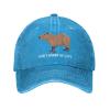 Peiyeety Funny Capybara Hat Dont Be Worry Be Capy Hat Men Baseball Hats Trendy Caps Blue view 1