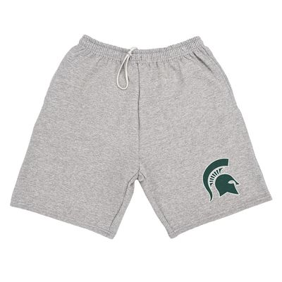 Campus Lab Michigan State University Mens Sweat Shorts Primary Logo, Athletic Heather, Medium
