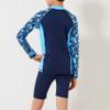 Daenrui Kids Boys Swimsuits UPF 50+ 2-Piece Swim Set Long Sleeve Rash Guard Shirt with Trunks Bathing Suit Navy+Hats 12-13 Years view 3