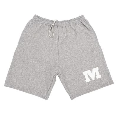 Campus Lab Monmouth College Mens Sweat Shorts Primary Logo, Athletic Heather, Small