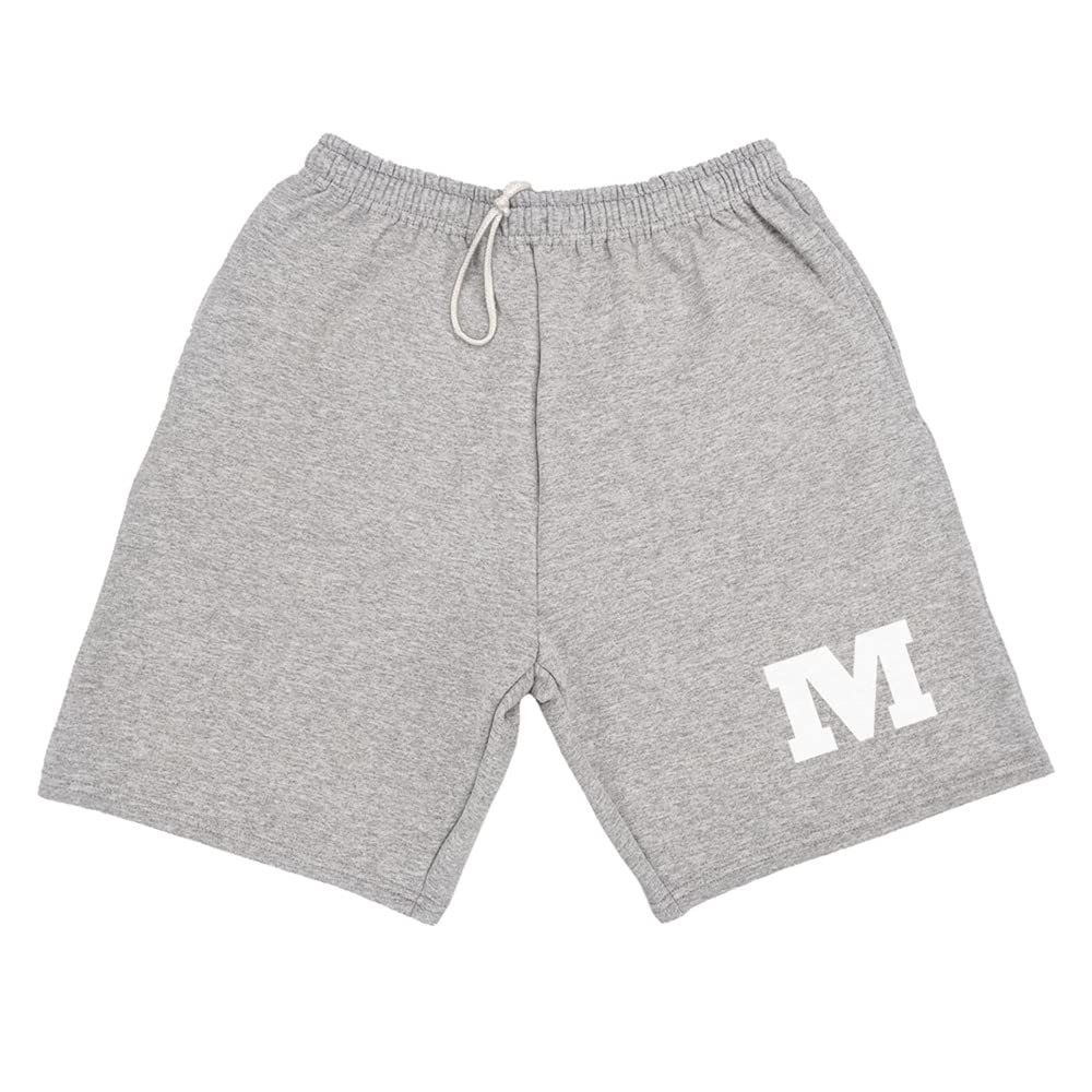 Campus Lab Monmouth College Mens Sweat Shorts Primary Logo, Athletic Heather, Small