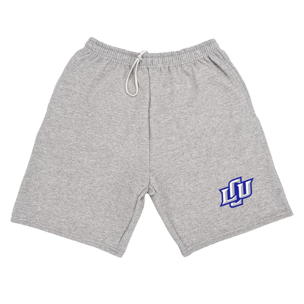Campus Lab Lubbock Christian University Mens Sweat Shorts Primary Logo, Athletic Heather, X-Large