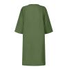 BAXLIMEK Cotton Linen Dresses for Women,2023 Spring Summer Casual Loose V Neck 3/4 Sleeve Midi Dress,Trendy Elegant Plain Boho Beach Dress Hawaiian Vacation Resort Outfits(E-Army Green,XL) view 4