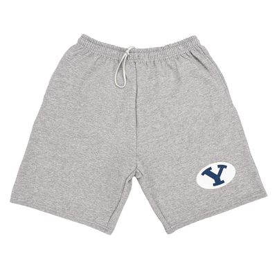 Brigham Young University Mens Sweat Shorts Primary Logo, Athletic Heather, Large