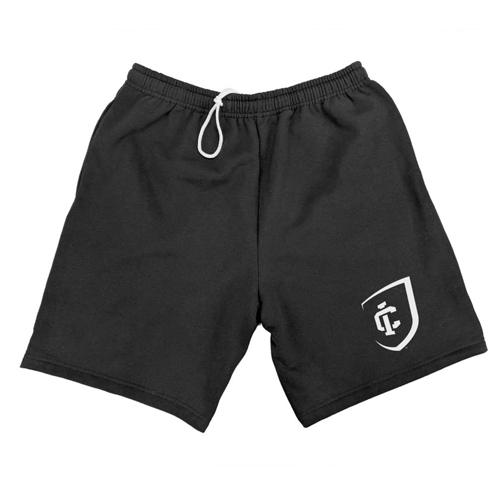 Campus Lab Ithaca College Mens Sweat Shorts Primary Logo, Black, Large
