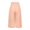 SMIDOW Womens Scrubs Pants Capri Pants Casual Summer Smocked Elastic High Waisted Linen Pant Solid Loose Wide Leg Capris Trousers view 4