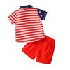 AWIBMK Baby Boys My First 4th of July Outfit Gentleman Necktie Shirt Stars Y Back Suspenders American Flag Stripes Shorts Independence Day Glasses Hat Patriotic Clothes Set Red Stars Stripe 2-3 Years view 2