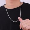 Fiusem Silver Tone Rope Chain Necklace for Men, 3mm Stainless Steel Rope Chain for Men and Women, Silver Tone Necklace 22 Inch view 4