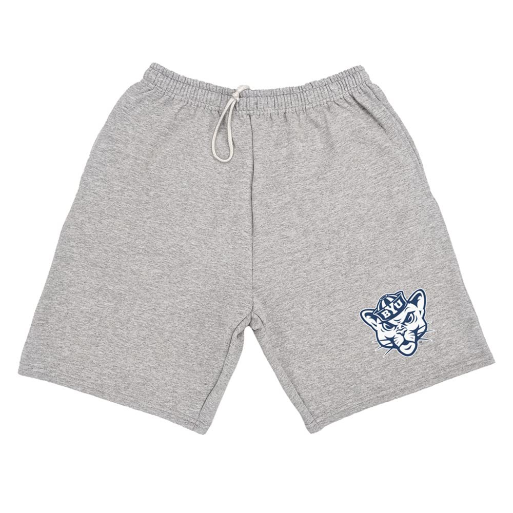 Brigham Young University Mens Sweat Shorts School Logo, Athletic Heather, Medium