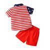 AWIBMK Baby Boys My First 4th of July Outfit Gentleman Necktie Shirt Stars Y Back Suspenders American Flag Stripes Shorts Independence Day Glasses Hat Patriotic Clothes Set Red Stars Stripe 6-7 Years view 2