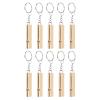 10Pcs Emergency Whistle, Aluminum Alloy Survival Whistles, Double Tube Loud Sound Lifeguard Safety Whistle with Keychain, Rescue Whistle for Outdoor Camping, Hiking, Dog Training (Gold) view 1