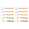 10Pcs Emergency Whistle, Aluminum Alloy Survival Whistles, Double Tube Loud Sound Lifeguard Safety Whistle with Keychain, Rescue Whistle for Outdoor Camping, Hiking, Dog Training (Gold) view 3