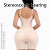 High-Rise Breasted Fake Ass Butt Lift Shapewear Control Thighs Slim Waist Training Shorts (S, Apricot) view 4
