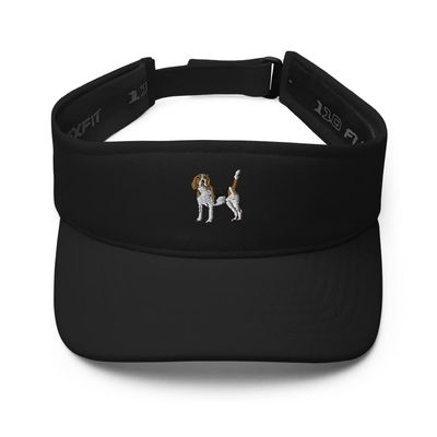 Beagle hat, Embroidered Unisex Visor hat, Beagle mom hat, Beagle dad hat, Beagle Gifts, Design 2. Black