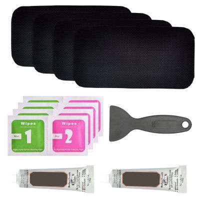Naysku Trampoline Patch Repair Kit, 4"X 8" Rectangular Patches, Replacement Rectangular Repair Patches with Glue, Repair Trampoline Mat Tear or in a Trampoline Mat for Fixing Most Types of Holes