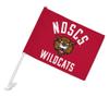 North Dakota State College of Science Wildcats Logo Car Truck Flag with Window Clip On Pole Holder - Left Driver Side view 1