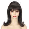 Sabosi Retro Drak Brown Wig 50s 60s 70s Wig with Bangs for Women Synthetic Hair for Halloween Costume Party view 2