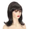 Sabosi Retro Drak Brown Wig 50s 60s 70s Wig with Bangs for Women Synthetic Hair for Halloween Costume Party view 3