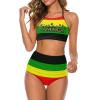 Adugen Origei Bikini Sets Jamaica Women's Swimwear Cute Bathing Suit Ruched High Cut Swimsuit Summer S view 1