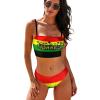Adugen Origei Bikini Jamaica Flag Jamaica Bathing Suit Women's Swimwear Bikini Swimming Costume BK2101 Tummy Control Swimsuits L view 1
