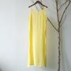 ZEEREE Women's Cotton Silk Full Slips Dress Long Under Dress Nightgowns Camisole Slip Dress Chemise Cami Dress Petticoat (Yellow-120CM, Large) view 2