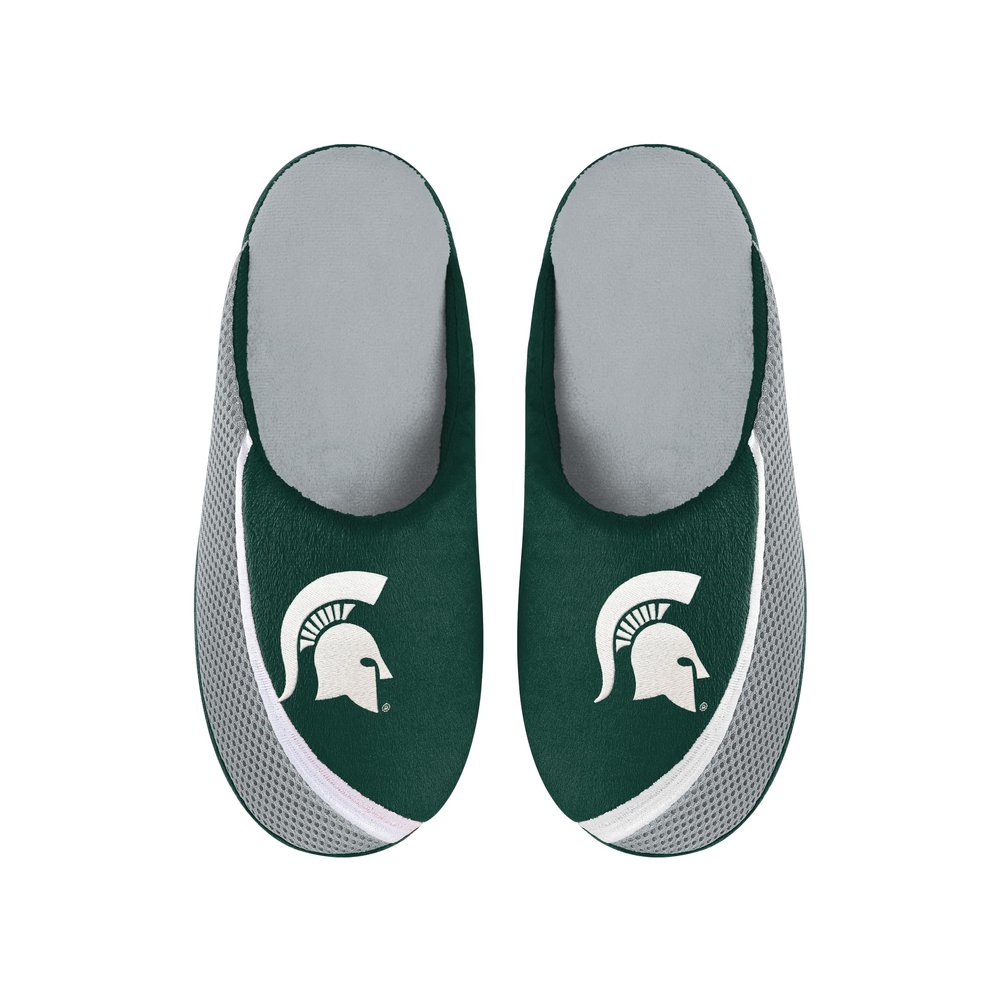 FOCO Men's NCAA 2022 Big Logo Color Edge Slipper, Michigan State Spartans, Medium