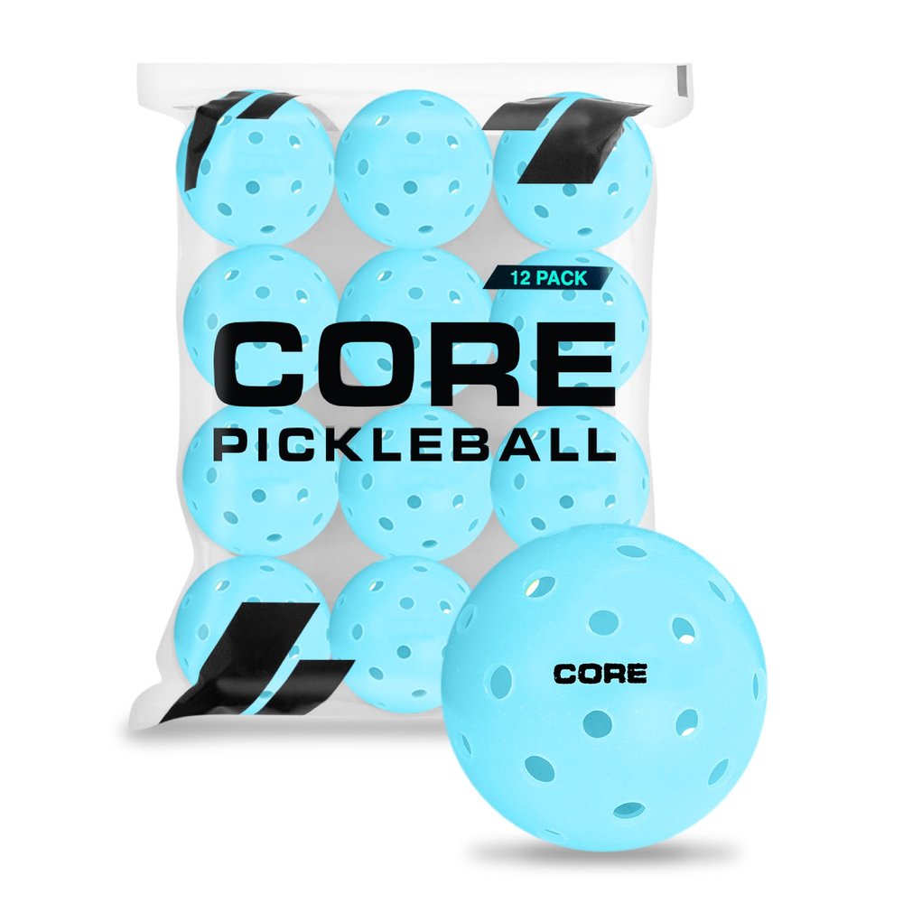 CORE Crack-Resistant Outdoor Pickleball Balls - Set of 4-50 Balls with 40 Holes- USAPA Approved - Durable Pickle Balls for Aggressive Play - Pickleballs for Outdoor Play, 12 Pack