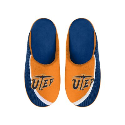 FOCO Men's NCAA 2022 Big Logo Color Edge Slipper, UTEP Miners, Small