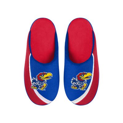 FOCO Men's NCAA 2022 Big Logo Color Edge Slipper, Kansas Jayhawks, Small