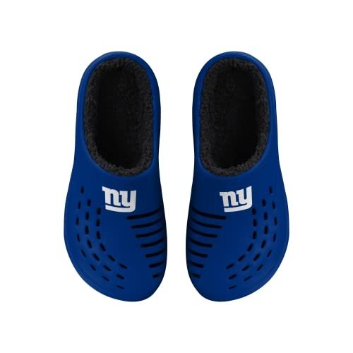FOCO Men's NFL Sherpa Lined Big Logo Clog, New York Giants, Small