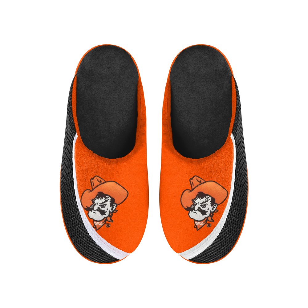 FOCO Men's NCAA 2022 Big Logo Color Edge Slipper, Oklahoma State Cowboys, Large