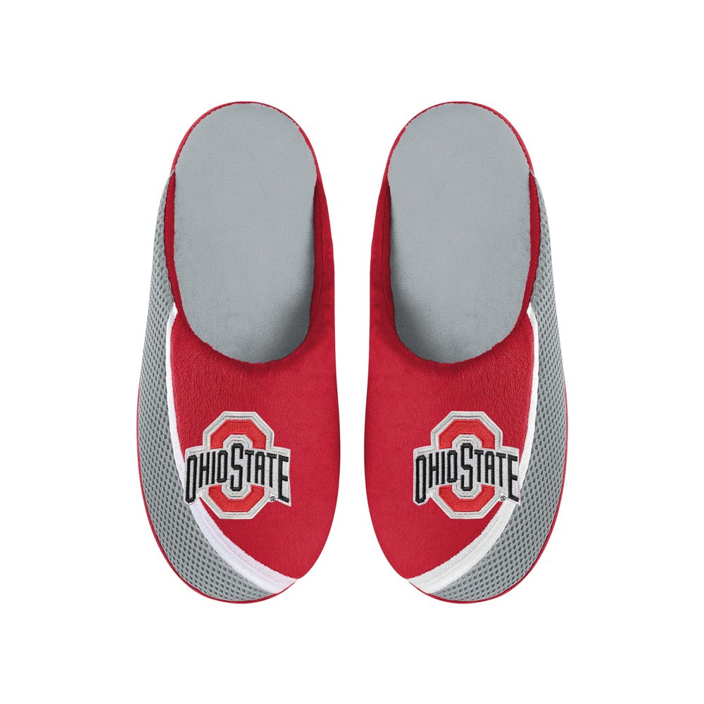 FOCO Men's NCAA 2022 Big Logo Color Edge Slipper, Ohio State Buckeyes, Medium