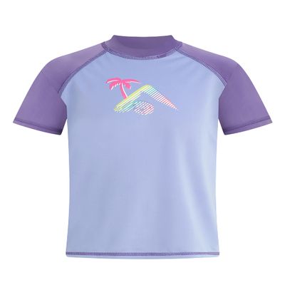Kanu Surf Girls' Standard Karlie UPF 50+ Sun Protective Rashguard Swim Shirt, Gigi Lavender, 4T