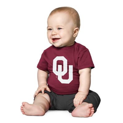 Little King NCAA Infant Big Logo T-Shirt-Boys & Girls-100% Cotton-Oklahoma-Crimson-6 Months