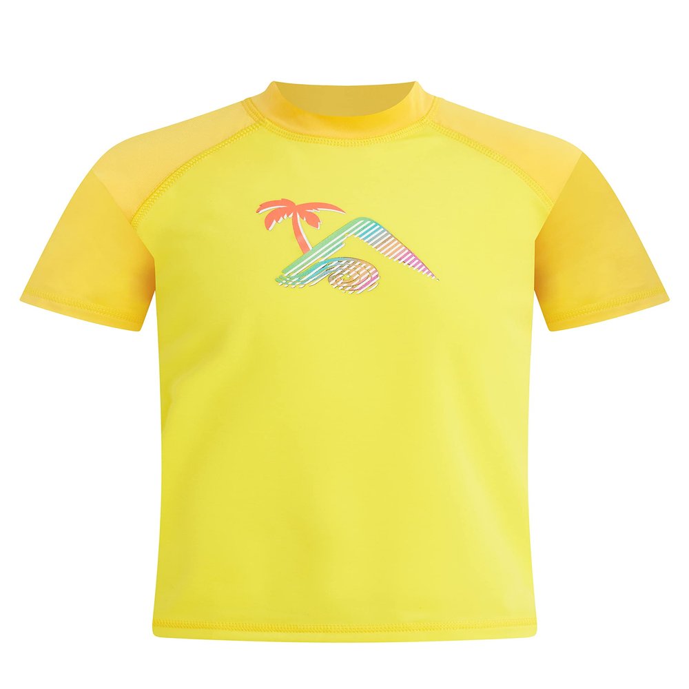 Kanu Surf Girls' Standard Karlie UPF 50+ Sun Protective Rashguard Swim Shirt, Gigi Yellow, 6