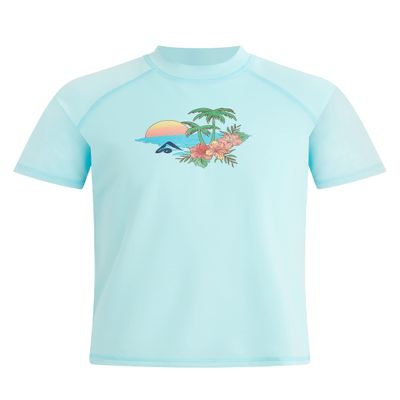 Kanu Surf Girls' Standard Karlie UPF 50+ Sun Protective Rashguard Swim Shirt, Dawn Lt Blue, 6