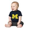 Little King NCAA Infant Big Logo T-Shirt-Boys & Girls-100% Cotton-Michigan-Navy-12 Months Team Color view 1