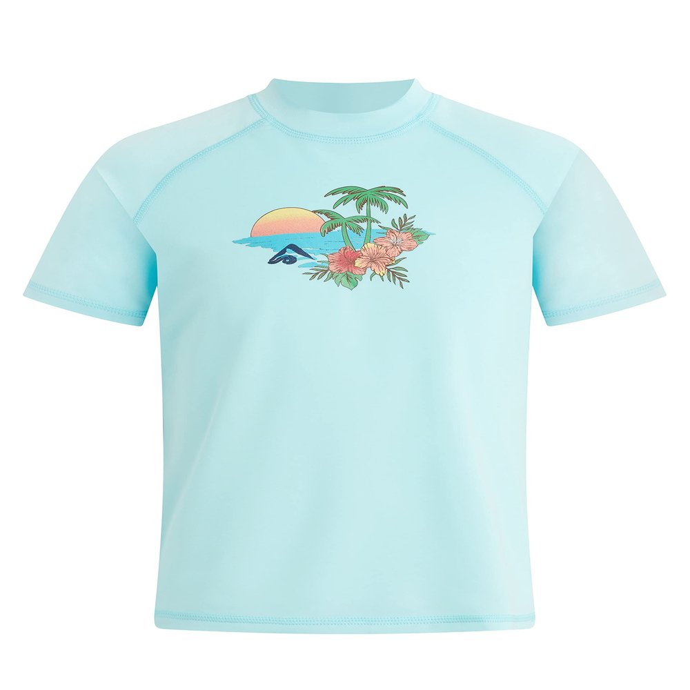 Kanu Surf Girls' Standard Karlie UPF 50+ Sun Protective Rashguard Swim Shirt, Dawn Lt Blue, 14-16