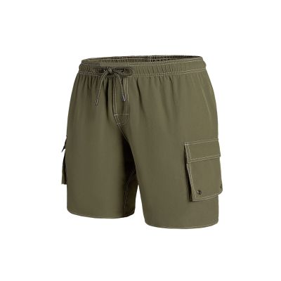 GREYGEM Mens Swim Trunks Quick Dry Elastic Waist Long Boardshorts Compression Liner 10 Inch Inseam Summer Surfing Beachwear Olive Green