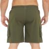 GREYGEM Mens Swim Trunks Quick Dry Elastic Waist Long Boardshorts Compression Liner 10 Inch Inseam Summer Surfing Beachwear Olive Green view 4