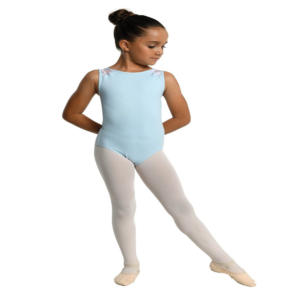 Danz N Motion Girls Clementine Lace Tank Leotard 23108C (Light Blue, 6X-7)