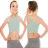 Kurve Premium Girls Seamless Supersoft Sleeveless Crop Tank Top - Stretchy Bra, UV UPF 50+ (Made in USA), Black/Neon Fuschia Set, 4 Years-8 Years view 4