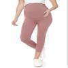Leggings Depot Women's Maternity Leggings Over The Belly Pregnancy Casual Yoga Tights (Capri, Mauve, X-Large) view 2