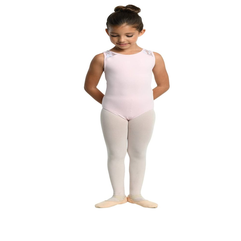 Danz N Motion Girls Clementine Lace Tank Leotard 23108C (Pink, 8-10)