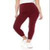 Leggings Depot Women's Maternity Leggings Over The Belly Pregnancy Casual Yoga Tights (Capri, Burgundy, Small) view 2